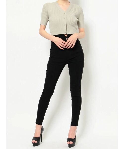 RESEXXY（リゼクシー）の「ミニマルリブニットカーディガン【セットアップ着用可能】（カーディガン/ボレロ・レディース・ブラック/ピンク/ミント/ベージュ・FREE）」の21枚目の写真