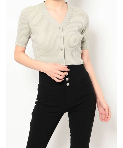 RESEXXY（リゼクシー）の「ミニマルリブニットカーディガン【セットアップ着用可能】（カーディガン/ボレロ・レディース・ブラック/ピンク/ミント/ベージュ・FREE）」の18枚目の写真