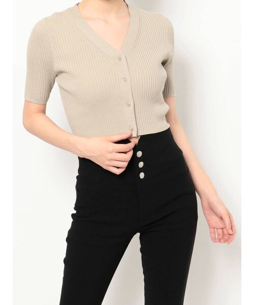 RESEXXY（リゼクシー）の「ミニマルリブニットカーディガン【セットアップ着用可能】（カーディガン/ボレロ・レディース・ブラック/ピンク/ミント/ベージュ・FREE）」の15枚目の写真
