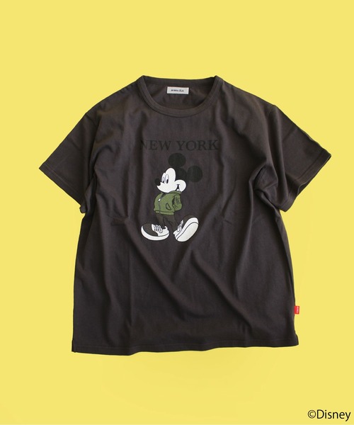 AVIREX（アヴィレックス）の「AVIREX/MICKEY MOUSE NEWYORK T-SHIRT/ アヴィレックス/ミッキーマウス ニューヨークティーシャツ（Tシャツ/カットソー・レディース・ホワイト/チャコールグレー・FREE）」の5枚目の写真
