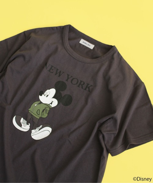 AVIREX（アヴィレックス）の「AVIREX/MICKEY MOUSE NEWYORK T-SHIRT/ アヴィレックス/ミッキーマウス ニューヨークティーシャツ（Tシャツ/カットソー・レディース・ホワイト/チャコールグレー・FREE）」の6枚目の写真