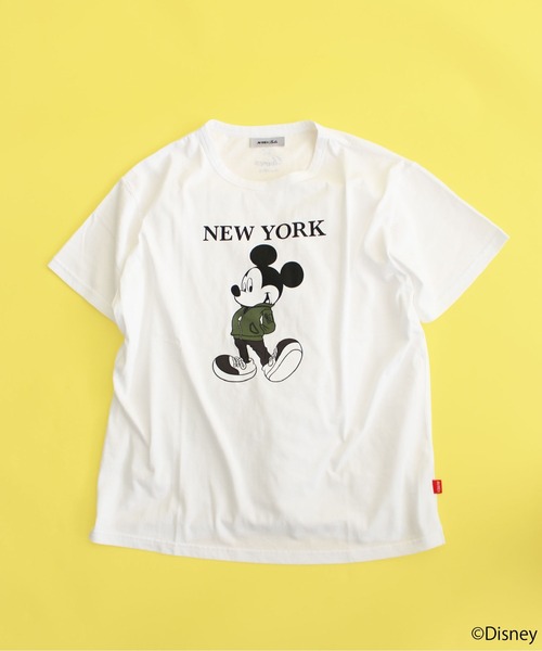 AVIREX（アヴィレックス）の「AVIREX/MICKEY MOUSE NEWYORK T-SHIRT/ アヴィレックス/ミッキーマウス ニューヨークティーシャツ（Tシャツ/カットソー・レディース・ホワイト/チャコールグレー・FREE）」の10枚目の写真