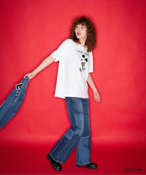 AVIREX（アヴィレックス）の「AVIREX/MICKEY MOUSE NEWYORK T-SHIRT/ アヴィレックス/ミッキーマウス ニューヨークティーシャツ（Tシャツ/カットソー・レディース・ホワイト/チャコールグレー・FREE）」の21枚目の写真