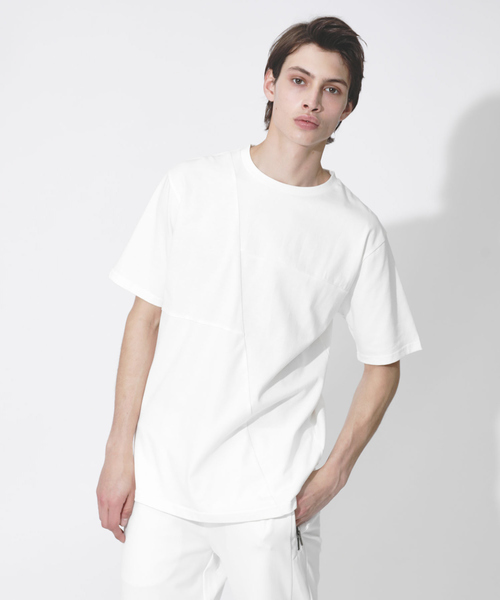 5351 POUR LES HOMMES（ゴーサンゴーイチプールオム）の「スラッシュパッチワーク半袖Tシャツ（Tシャツ/カットソー・メンズ・ブラック/ホワイト/ブルー・48/50/46/44）」の2枚目の写真