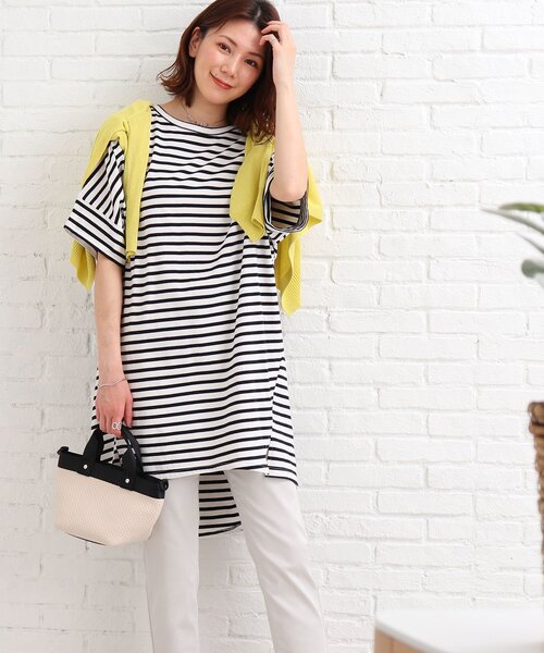 SHOO・LA・RUE(シューラルー)の「◆ビッグドルマンTシャツワンピース(ワンピース・レディース・ブラック/カーキ/ライトパープル/ブラック系2/ピンク系7・00)」の10枚目の写真