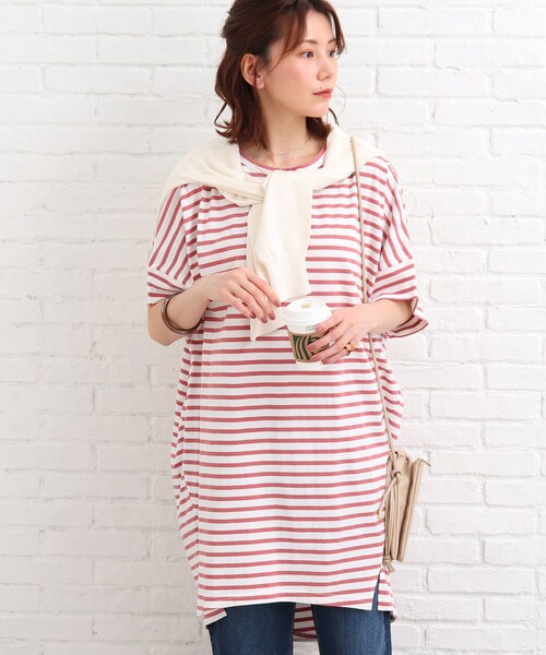 SHOO・LA・RUE(シューラルー)の「◆ビッグドルマンTシャツワンピース(ワンピース・レディース・ブラック/カーキ/ライトパープル/ブラック系2/ピンク系7・00)」の17枚目の写真