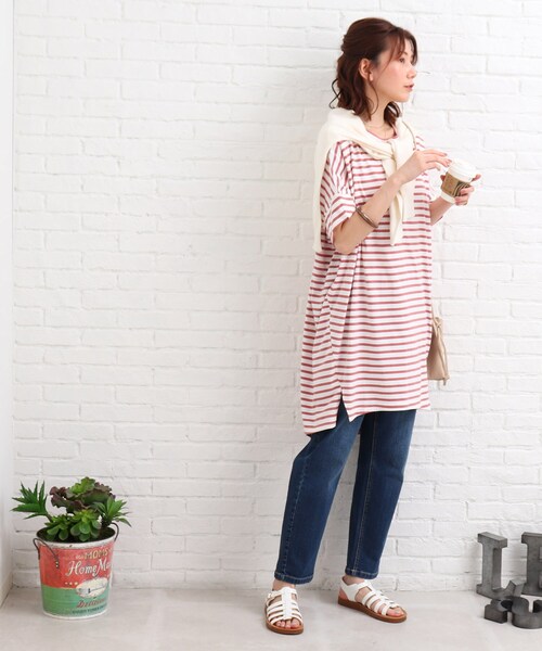 SHOO・LA・RUE(シューラルー)の「◆ビッグドルマンTシャツワンピース(ワンピース・レディース・ブラック/カーキ/ライトパープル/ブラック系2/ピンク系7・00)」の20枚目の写真