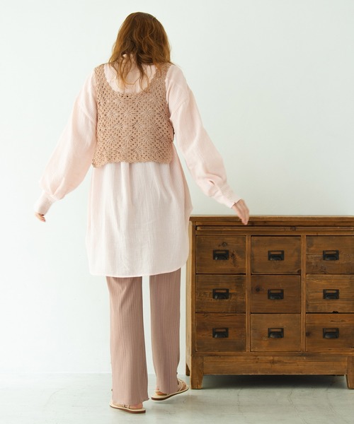 Crisp（クリスプ）の「フラワークロシェタンク（キャミソール・レディース・カーキ/アイボリー/ピンクベージュ・FREE）」の15枚目の写真