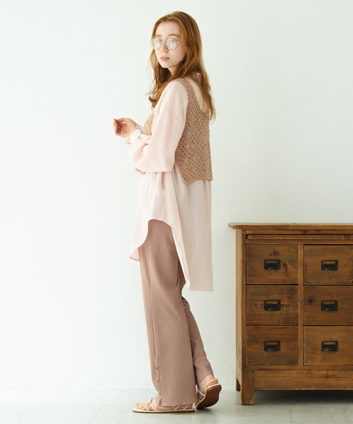 Crisp（クリスプ）の「フラワークロシェタンク（キャミソール・レディース・カーキ/アイボリー/ピンクベージュ・FREE）」の16枚目の写真