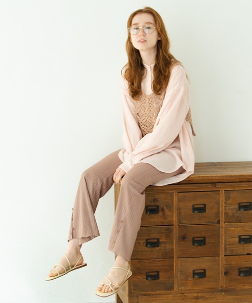 Crisp（クリスプ）の「フラワークロシェタンク（キャミソール・レディース・カーキ/アイボリー/ピンクベージュ・FREE）」の17枚目の写真