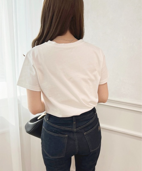 apres jour(アプレジュール)の「ちびロゴ刺繍Tシャツ【ZOZOTOWN限定アイテム】(Tシャツ/カットソー・レディース・ピンク/アイボリー/オフホワイト・フリー/X-LARGE)」の7枚目の写真