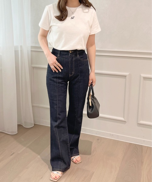 apres jour(アプレジュール)の「ちびロゴ刺繍Tシャツ【ZOZOTOWN限定アイテム】(Tシャツ/カットソー・レディース・ピンク/アイボリー/オフホワイト・フリー/X-LARGE)」の9枚目の写真