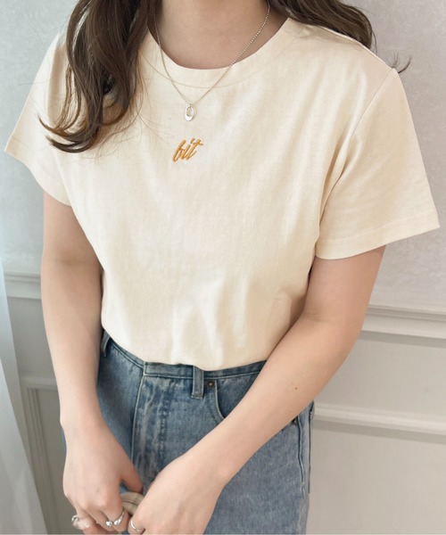 apres jour(アプレジュール)の「ちびロゴ刺繍Tシャツ【ZOZOTOWN限定アイテム】(Tシャツ/カットソー・レディース・ピンク/アイボリー/オフホワイト・フリー/X-LARGE)」の14枚目の写真