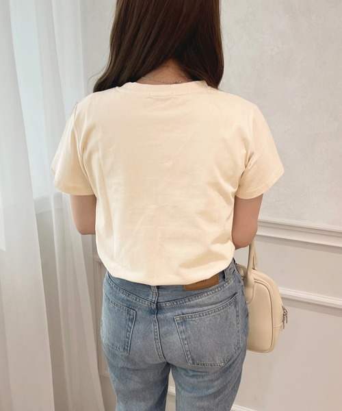 apres jour(アプレジュール)の「ちびロゴ刺繍Tシャツ【ZOZOTOWN限定アイテム】(Tシャツ/カットソー・レディース・ピンク/アイボリー/オフホワイト・フリー/X-LARGE)」の15枚目の写真