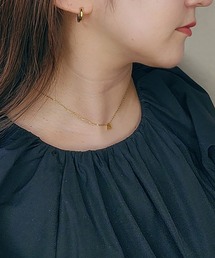 【earyear】イニシャル チャーム ネックレス ゴールド