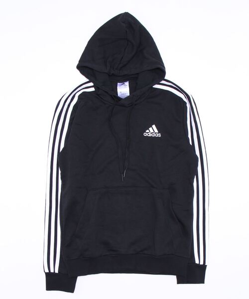 adidas（アディダス）の「《adidas》エッセンシャルズ 3ストライプス パーカー（パーカー・メンズ・グレー/ブラック×ホワイト/ネイビー・M/L/2XL/S/XL）」の2枚目の写真
