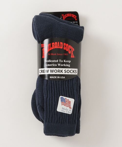 Railroad Sock(レイルロードソック)の「Railroad Sock Men's 3 Pair Premium Cotton Crew Socks(ソックス/靴下・メンズ・ホワイト/ブラック/グレー/ネイビー・FREE)」の2枚目の写真