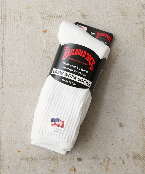 Railroad Sock(レイルロードソック)の「Railroad Sock Men's 3 Pair Premium Cotton Crew Socks(ソックス/靴下・メンズ・ホワイト/ブラック/グレー/ネイビー・FREE)」の3枚目の写真