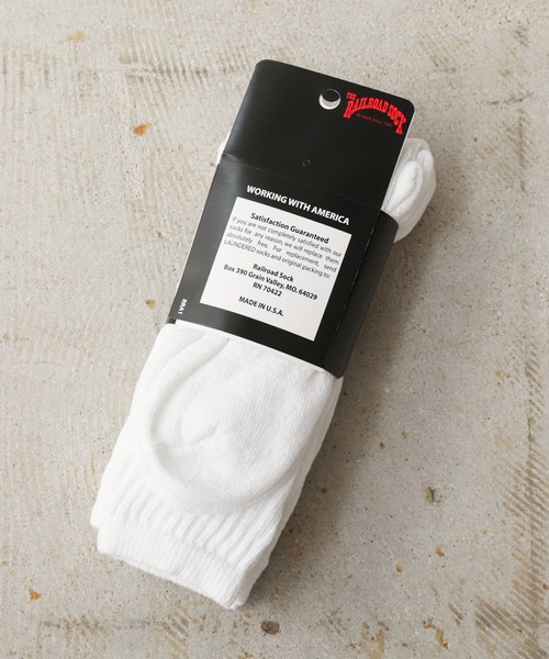 Railroad Sock(レイルロードソック)の「Railroad Sock Men's 3 Pair Premium Cotton Crew Socks(ソックス/靴下・メンズ・ホワイト/ブラック/グレー/ネイビー・FREE)」の8枚目の写真