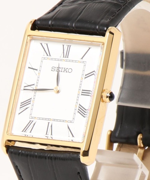 SEIKO（セイコー）の「SEIKO セイコー / スクエアフェイス 日本製クォーツ レザーベルト 日常生活防水 アナログ腕時計 // SWRシリーズ（アナログ腕時計・レディース・ブラック×ゴールド/シルバー×ブラック・FREE）」の12枚目の写真