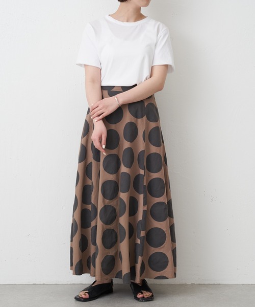 BEARDSLEY（ビアズリー）の「ビックドットフレアスカート：裏地つき 通年アイテム（スカート・レディース・キャメル/グレー・FREE）」の14枚目の写真