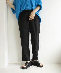リネンストレッチテーパードパンツ【サイズ展開あり】