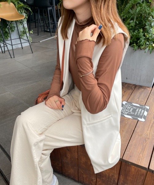 WEGO(ウィゴー)の「WEGO/シアータートルロンT(Tシャツ/カットソー・レディース・ホワイト/ブラック/ブラウン/ライム/その他1/その他2/ライトパープル/オレンジ・FREE)」の16枚目の写真