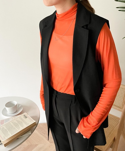 WEGO(ウィゴー)の「WEGO/シアータートルロンT(Tシャツ/カットソー・レディース・ホワイト/ブラック/ブラウン/ライム/その他1/その他2/ライトパープル/オレンジ・FREE)」の18枚目の写真