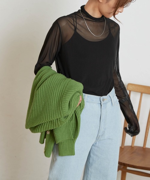 WEGO(ウィゴー)の「WEGO/シアータートルロンT(Tシャツ/カットソー・レディース・ホワイト/ブラック/ブラウン/ライム/その他1/その他2/ライトパープル/オレンジ・FREE)」の21枚目の写真