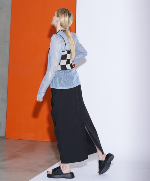 Solace（ソレイス）の「ハイネックシアーセンターライントップス（Tシャツ/カットソー・レディース・ホワイト/ブラック/ピンク/ブルー・FREE）」の17枚目の写真