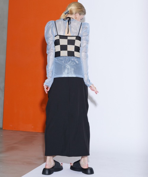 Solace（ソレイス）の「ハイネックシアーセンターライントップス（Tシャツ/カットソー・レディース・ホワイト/ブラック/ピンク/ブルー・FREE）」の18枚目の写真