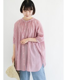 Samansa Mos2 | インドボイルストライプ柄前後2WAYブラウス(シャツ/ブラウス)