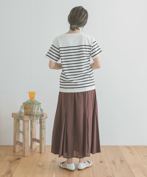 ITEMS URBANRESEARCH（アイテムズ アーバンリサーチ）の「パネルボーダーTシャツ（Tシャツ/カットソー・レディース・ブラック系その他/ベージュ系その他/ブルー系その他・FREE）」の9枚目の写真