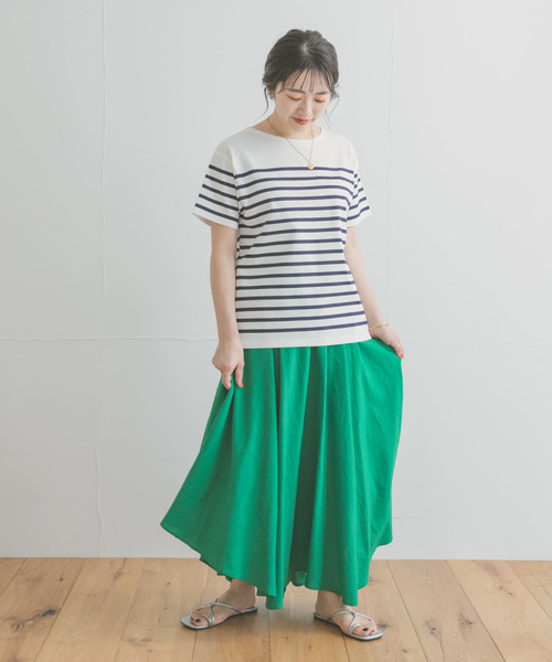 ITEMS URBANRESEARCH（アイテムズ アーバンリサーチ）の「パネルボーダーTシャツ（Tシャツ/カットソー・レディース・ブラック系その他/ベージュ系その他/ブルー系その他・FREE）」の14枚目の写真