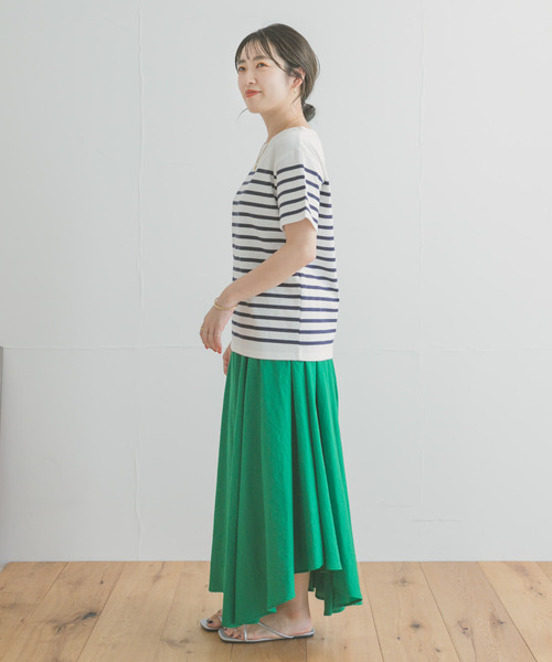 ITEMS URBANRESEARCH（アイテムズ アーバンリサーチ）の「パネルボーダーTシャツ（Tシャツ/カットソー・レディース・ブラック系その他/ベージュ系その他/ブルー系その他・FREE）」の15枚目の写真