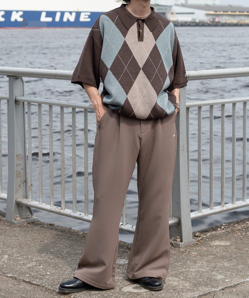 Perushu（ペルーシュ）の「ワイドフレアスラックス（スラックス・メンズ・ライトブルー/ブラック/ピンク/ライトグリーン/モカ・SMALL/MEDIUM/LARGE）」の16枚目の写真