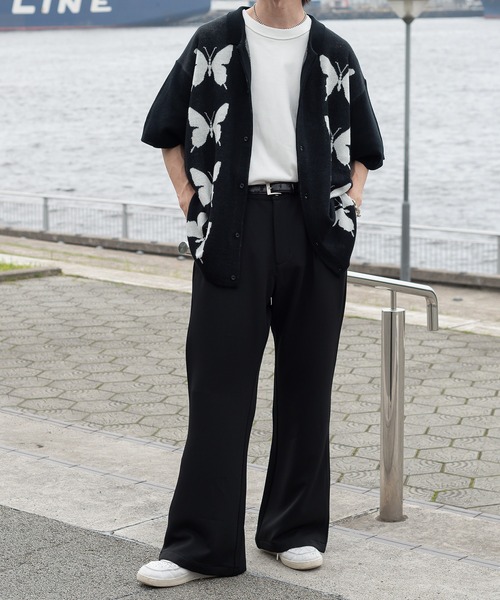 Perushu（ペルーシュ）の「ワイドフレアスラックス（スラックス・メンズ・ライトブルー/ブラック/ピンク/ライトグリーン/モカ・SMALL/MEDIUM/LARGE）」の7枚目の写真