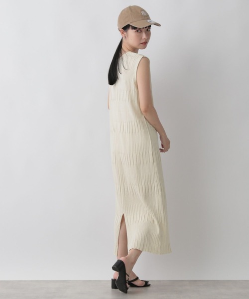 LOWRYS FARM（ローリーズファーム）の「ランダムテレコノースリーブワンピース　352708（ワンピース・レディース・ブラック/ブラウン/オレンジ/アイボリー・FREE）」の7枚目の写真