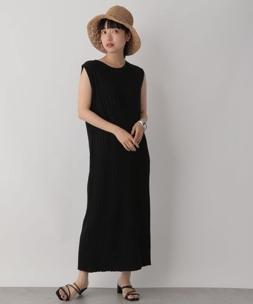 LOWRYS FARM（ローリーズファーム）の「ランダムテレコノースリーブワンピース　352708（ワンピース・レディース・ブラック/ブラウン/オレンジ/アイボリー・FREE）」の9枚目の写真