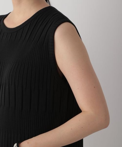 LOWRYS FARM（ローリーズファーム）の「ランダムテレコノースリーブワンピース　352708（ワンピース・レディース・ブラック/ブラウン/オレンジ/アイボリー・FREE）」の15枚目の写真