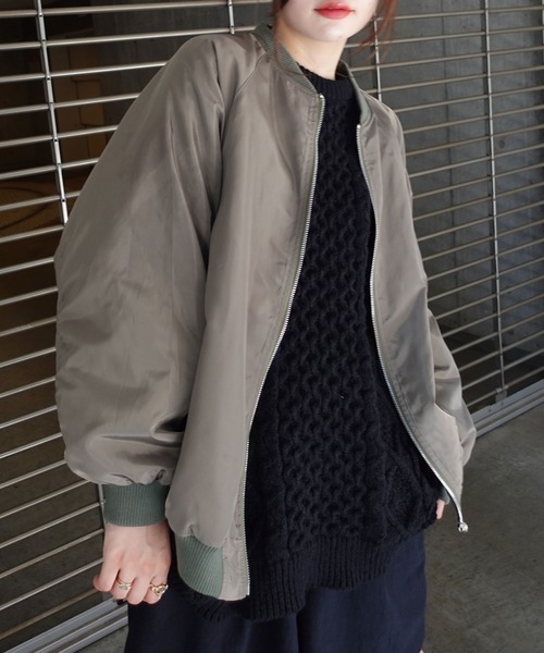 CORNERS(コーナーズ)の「オーバーサイズMA-1(MA-1・レディース・カーキ/アイボリー/ブラック・M/L)」の15枚目の写真