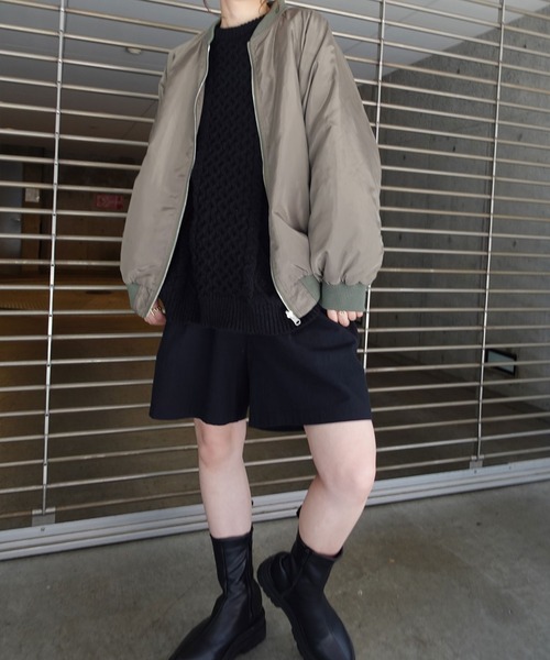 CORNERS(コーナーズ)の「オーバーサイズMA-1(MA-1・レディース・カーキ/アイボリー/ブラック・M/L)」の16枚目の写真