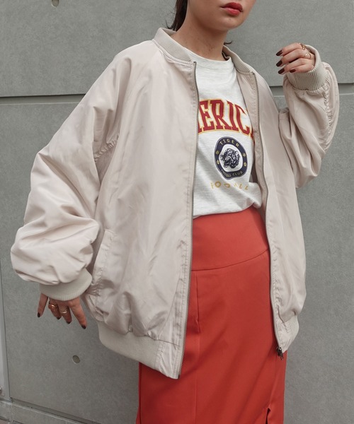 CORNERS(コーナーズ)の「オーバーサイズMA-1(MA-1・レディース・カーキ/アイボリー/ブラック・M/L)」の22枚目の写真