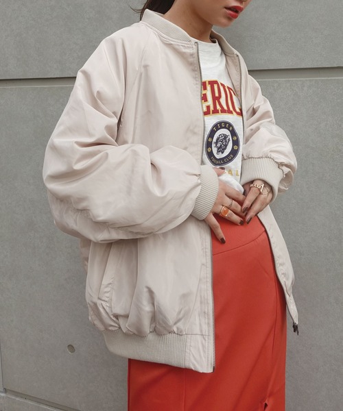 CORNERS(コーナーズ)の「オーバーサイズMA-1(MA-1・レディース・カーキ/アイボリー/ブラック・M/L)」の19枚目の写真