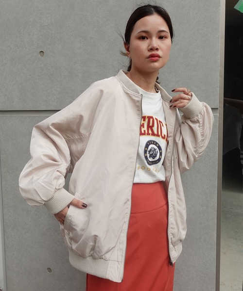 CORNERS(コーナーズ)の「オーバーサイズMA-1(MA-1・レディース・カーキ/アイボリー/ブラック・M/L)」の14枚目の写真