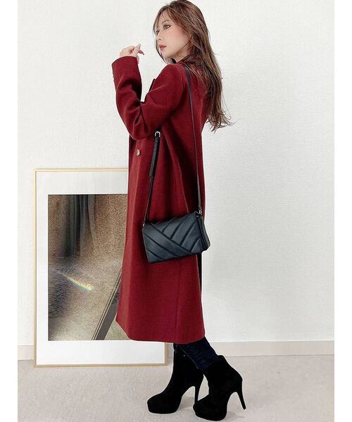 RESEXXY（リゼクシー）の「ミドルチェスターコート（チェスターコート・レディース・ブラック/ワイン/グリーン/パープル/ベージュ・FREE）」の9枚目の写真