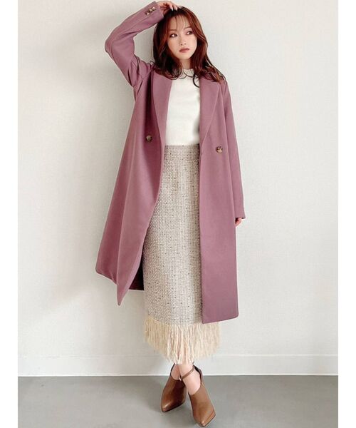 RESEXXY（リゼクシー）の「ミドルチェスターコート（チェスターコート・レディース・ブラック/ワイン/グリーン/パープル/ベージュ・FREE）」の13枚目の写真