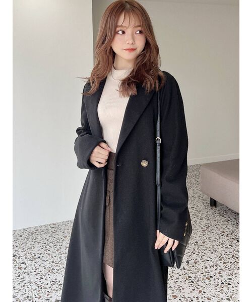 RESEXXY（リゼクシー）の「ミドルチェスターコート（チェスターコート・レディース・ブラック/ワイン/グリーン/パープル/ベージュ・FREE）」の18枚目の写真