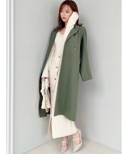 RESEXXY（リゼクシー）の「ミドルチェスターコート（チェスターコート・レディース・ブラック/ワイン/グリーン/パープル/ベージュ・FREE）」の20枚目の写真