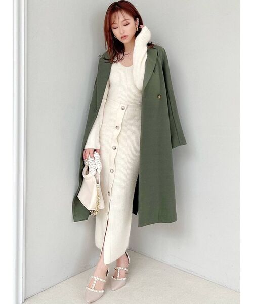 RESEXXY（リゼクシー）の「ミドルチェスターコート（チェスターコート・レディース・ブラック/ワイン/グリーン/パープル/ベージュ・FREE）」の21枚目の写真